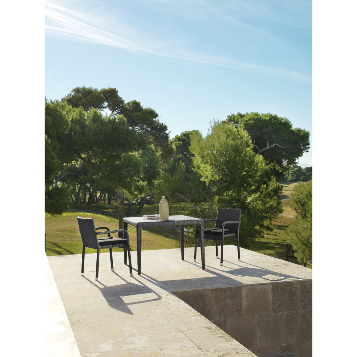 Panama Jack Onyx 5 PC Dining Set w/cushions PJO-1901-BLK-5DA-GL - BetterPatio.com