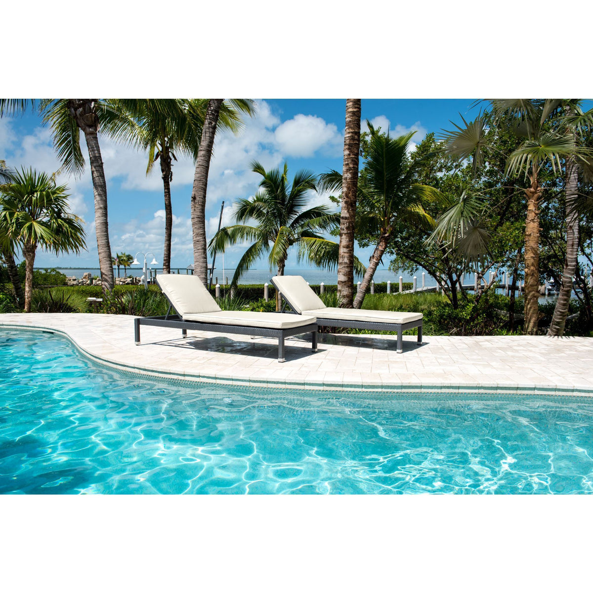 Panama Jack Onyx Chaise Lounge w/cushion PJO-1901-BLK-CL-CUSH - BetterPatio.com