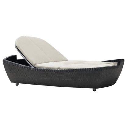 Panama Jack Onyx Double Folding Chaise Lounger w/cushion PJO-1901-BLK-DL-CUSH - BetterPatio.com