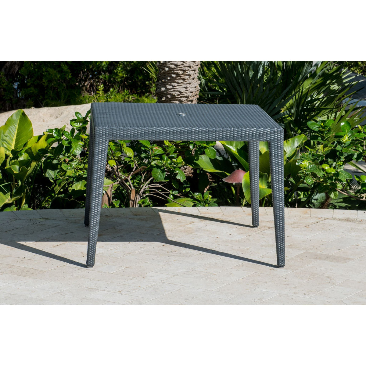 Panama Jack Onyx Square Table w/glass PJO-1901-BLK-SQ-GLASS - BetterPatio.com