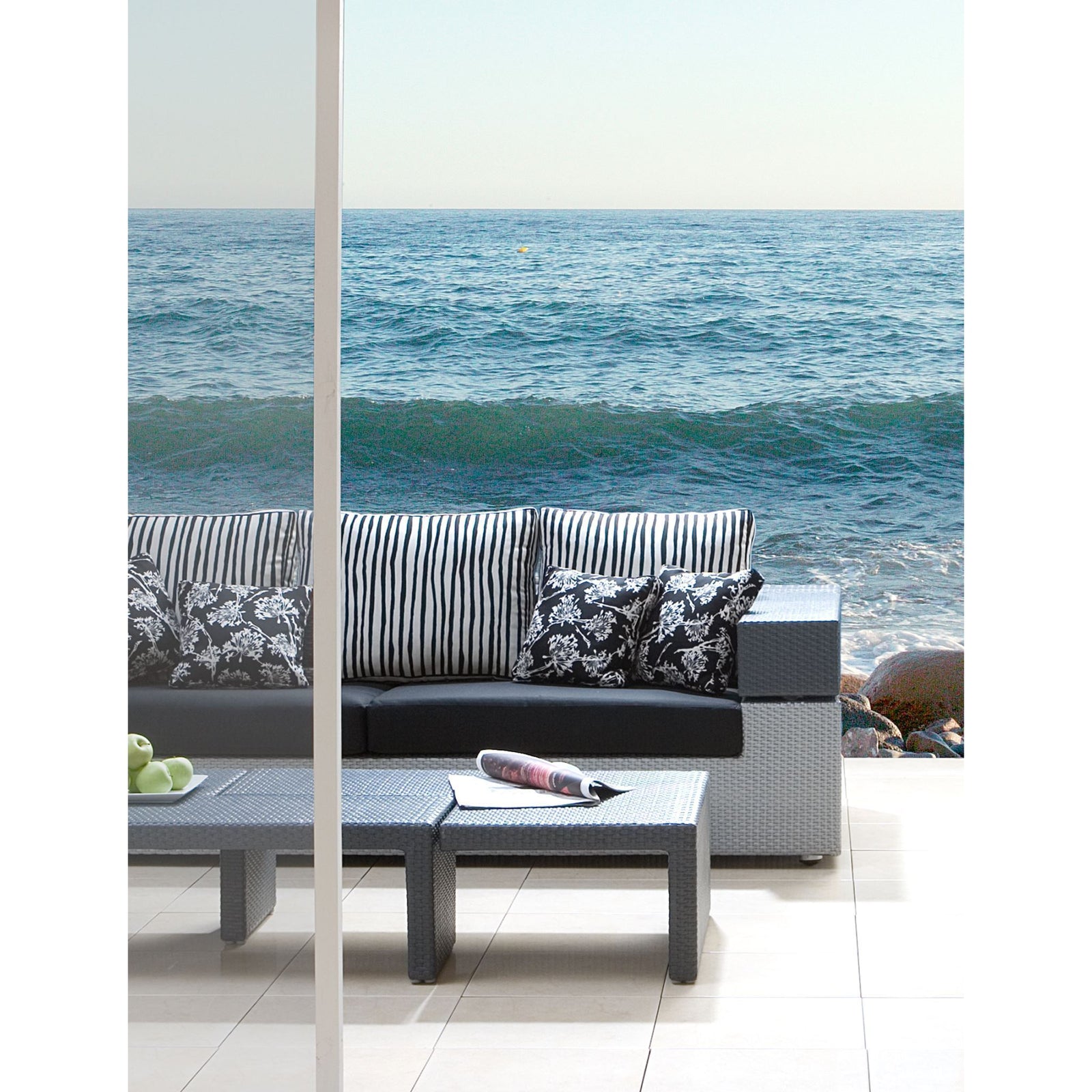 Panama Jack Onyx Sofa w/cushion PJO-1901-BLK-S - BetterPatio.com