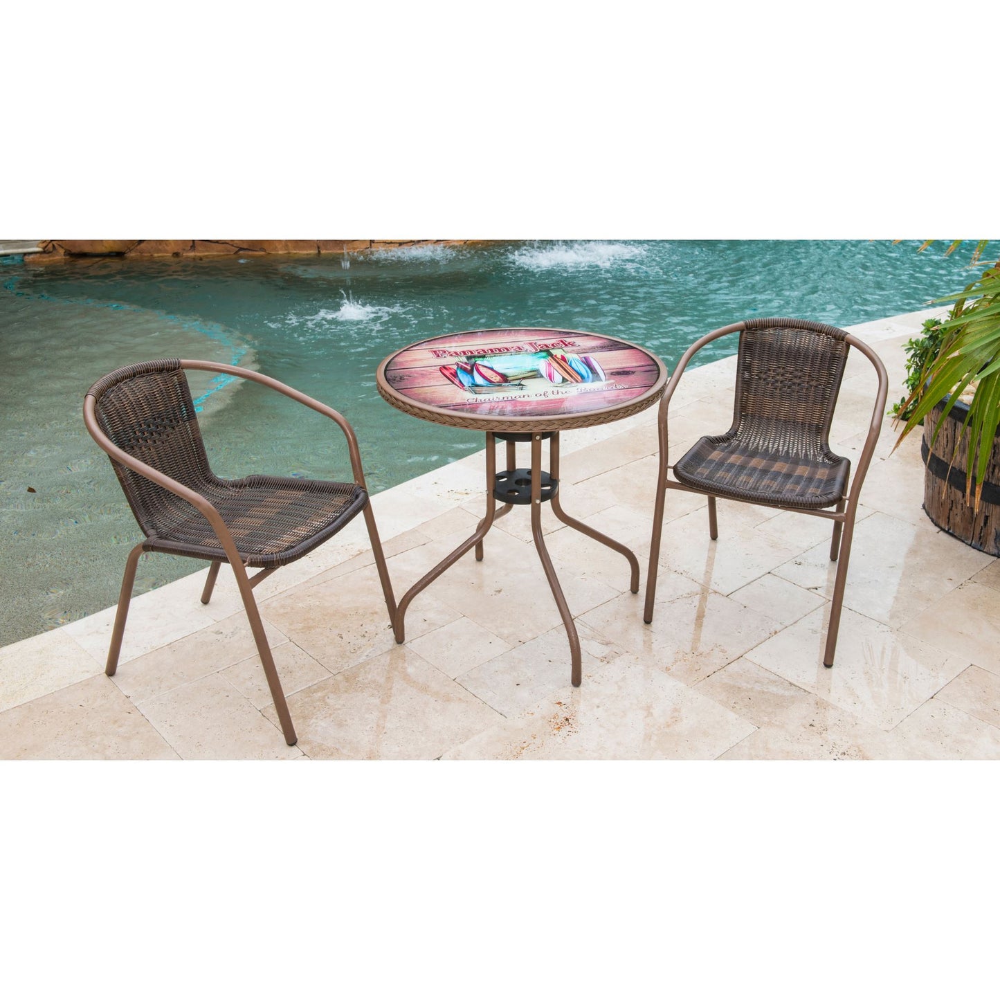 Panama Jack Café 3 Pc Bistro Set Chairman of The Boards PJO-9001-ESP-3CB - BetterPatio.com