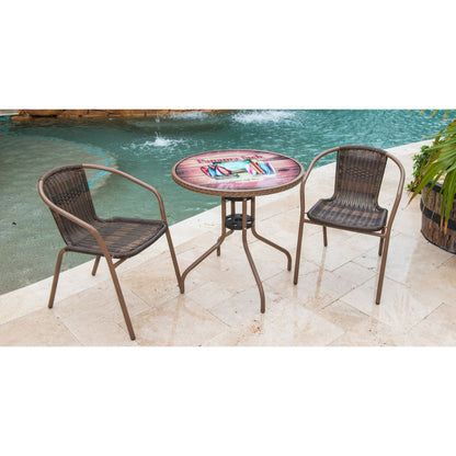 Panama Jack Café 3 Pc Bistro Set Chairman of The Boards PJO-9001-ESP-3CB - BetterPatio.com