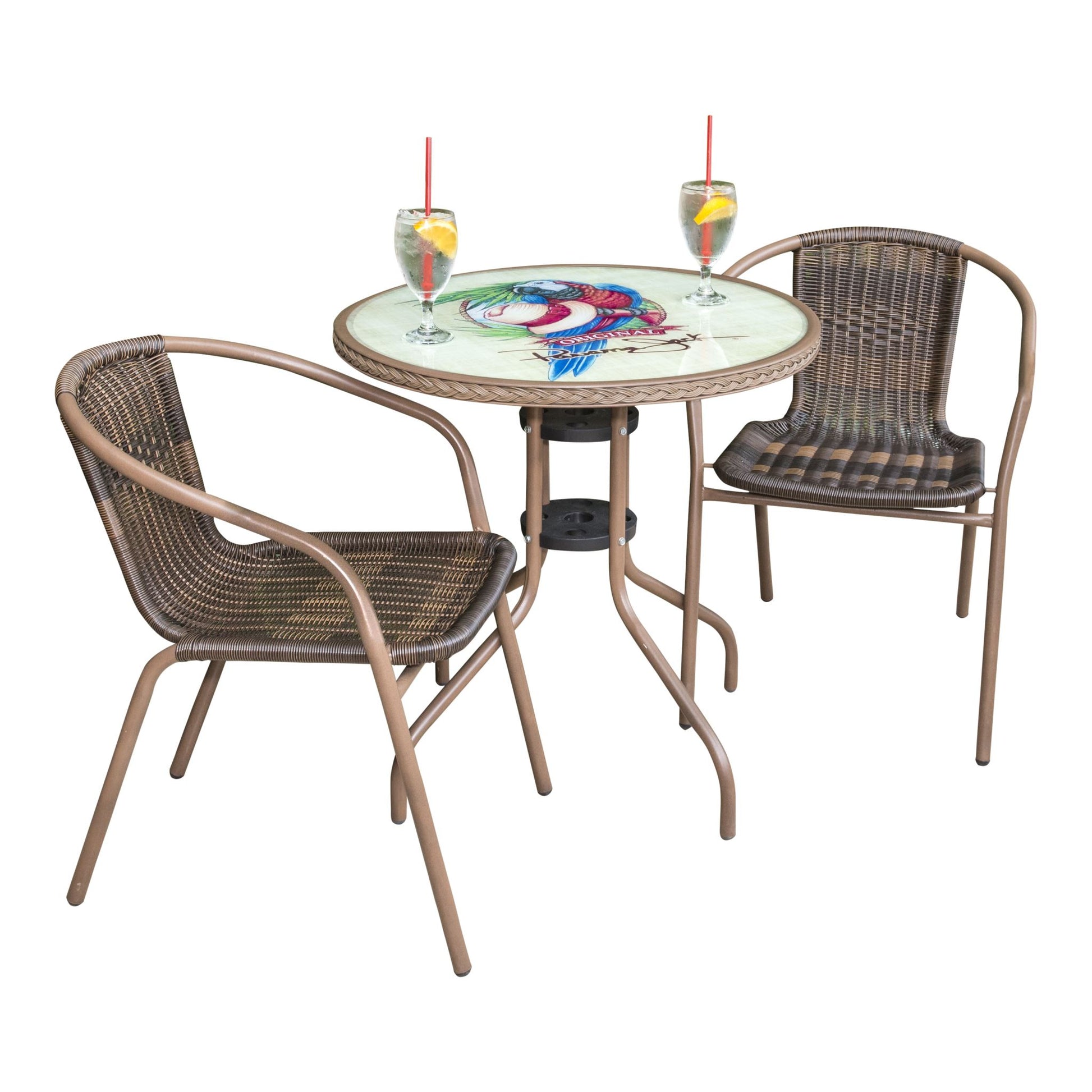 Panama Jack Café 3 Pc Parrot Bistro Set PJO-9001-ESP-3PP - BetterPatio.com