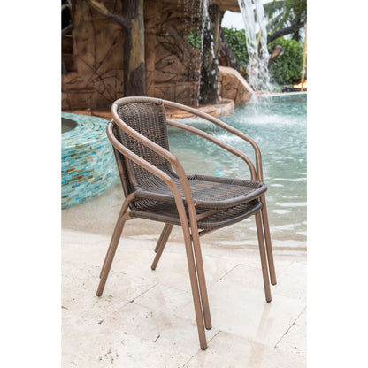 Panama Jack Set of 4 Café Stackable Armchair PJO-9001-ESP-ACSET4 - BetterPatio.com