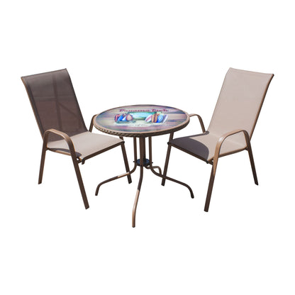 Panama Jack Cafe 3 PC Bistro Set Chairman of the Board High back Sling PJO-9001-ESP-3DH-BTC - BetterPatio.com