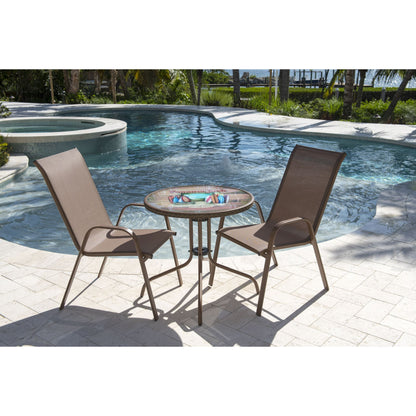 Panama Jack Cafe 3 PC Bistro Set Chairman of the Board High back Sling PJO-9001-ESP-3DH-BTC - BetterPatio.com