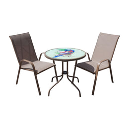 Panama Jack Cafe 3 PC Parrot High back Sling Bistro Set