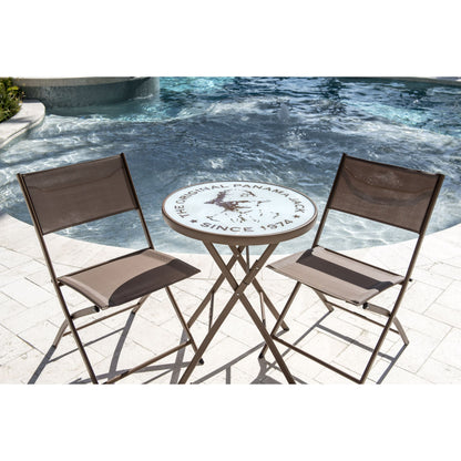 Panama Jack Café 3 PC Bistro Set Folding Sling PJO-9001-ESP-3PC - BetterPatio.com