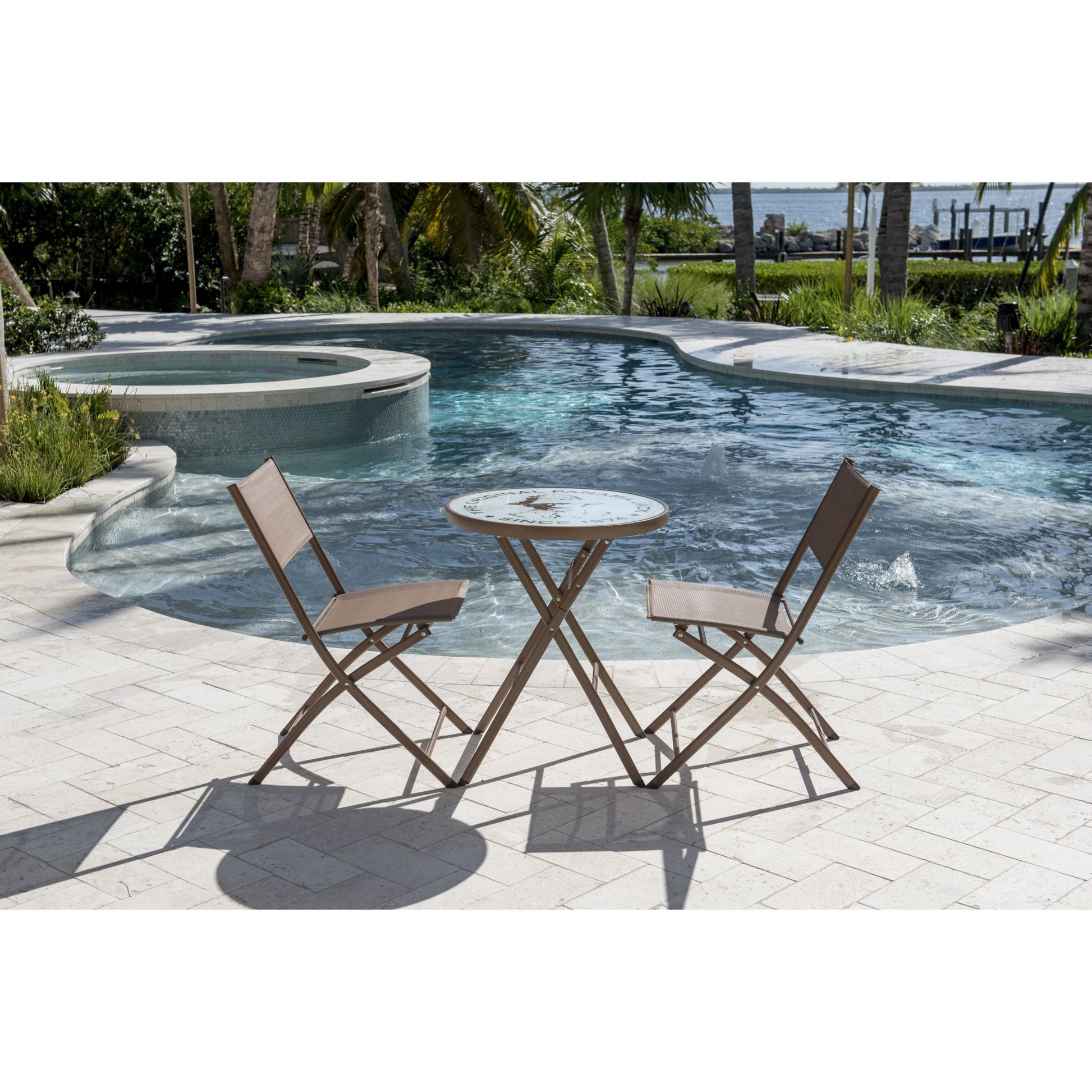 Panama Jack Café 3 PC Bistro Set Folding Sling PJO-9001-ESP-3PC - BetterPatio.com