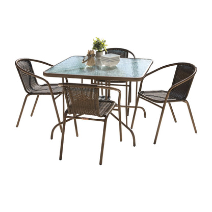 Panama Jack Cafe 5 PC Woven Dining Set PJO-9001-ESP-5DA - BetterPatio.com