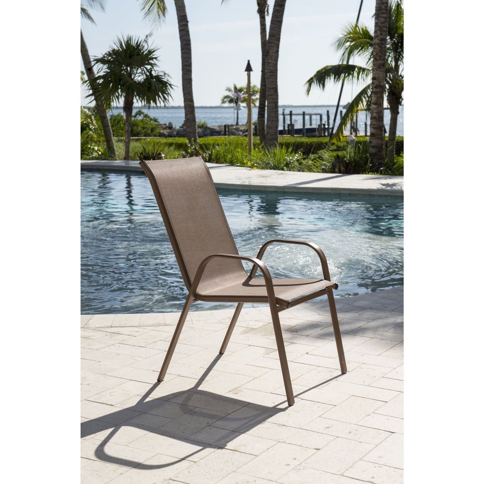 Panama Jack Cafe Stackable Armchair High Back Sling PJO-9001-ESP-HB - BetterPatio.com