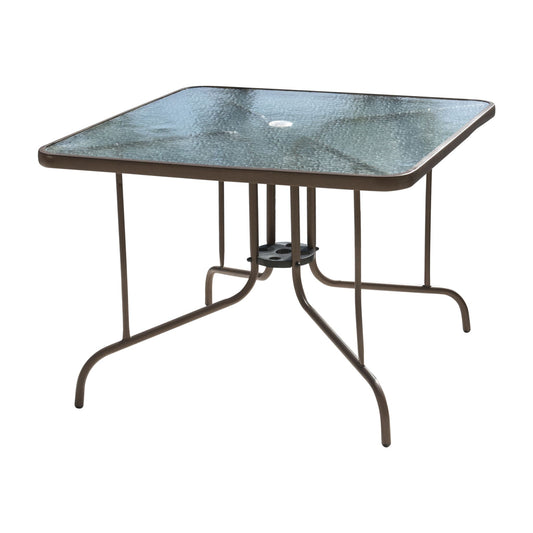 Panama Jack Cafe Square Dining Table with glass PJO-9001-ESP-SQ - BetterPatio.com