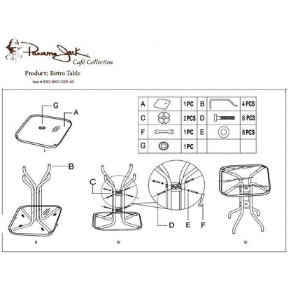 Panama Jack Cafe 5 PC Woven Dining Set PJO-9001-ESP-5DA - BetterPatio.com