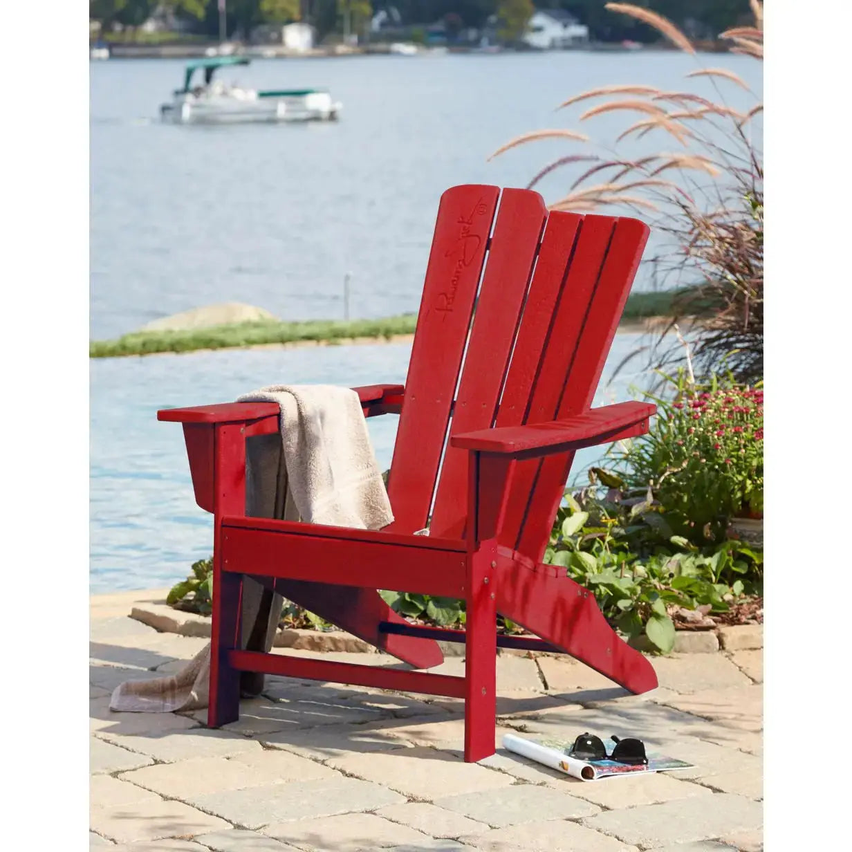 Panama Jack Red Outdoor Adirondack Chair PJO-4001-RED-AD - BetterPatio.com