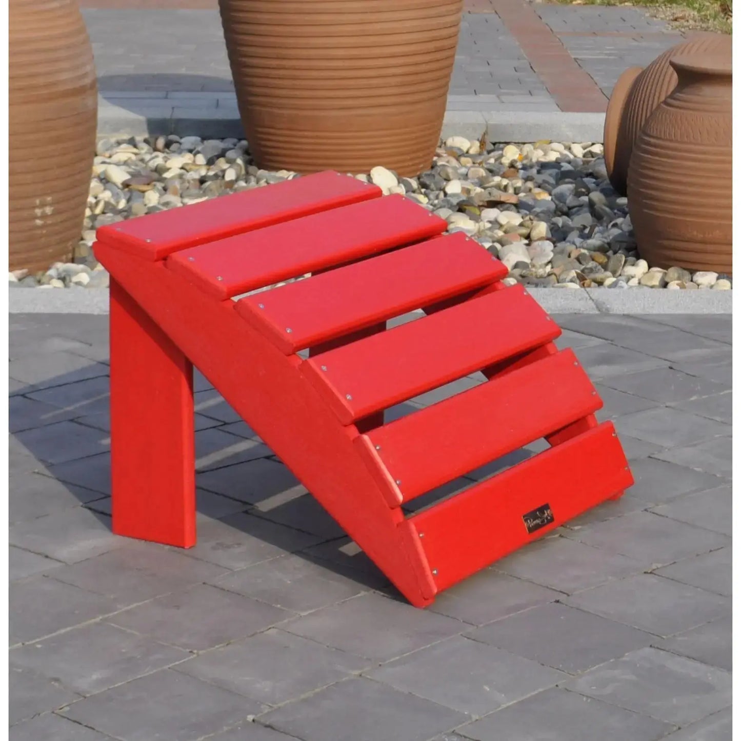 Panama Jack Red Outdoor Adirondack Chair and Ottoman Set PJO-4001-RED-2PC - BetterPatio.com