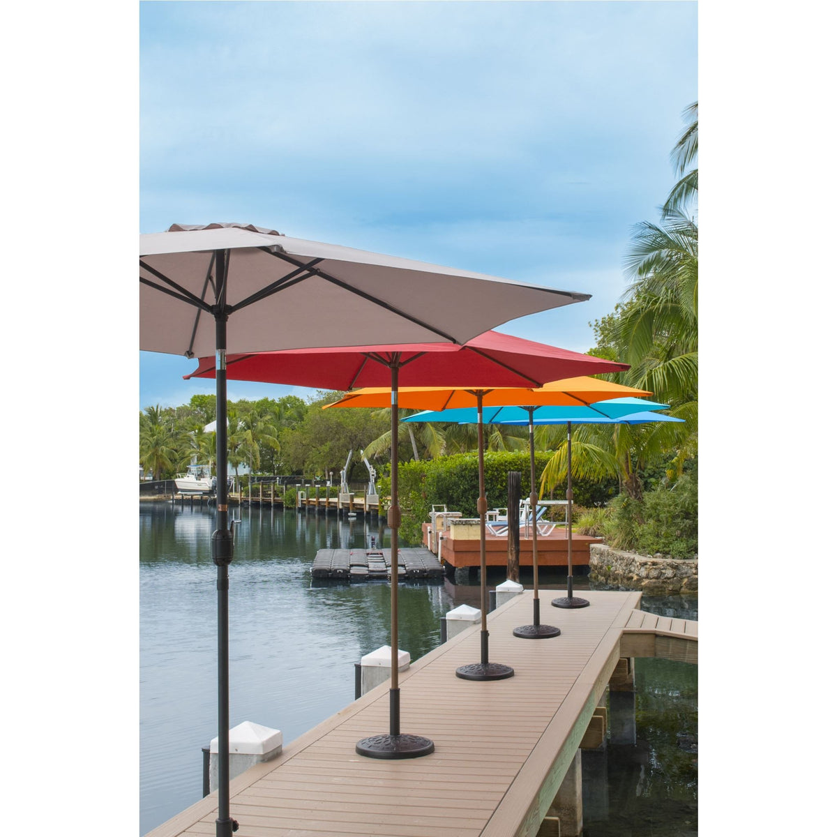 Panama Jack 9 ft Aluminum Patio Tilt Umbrella with Crank