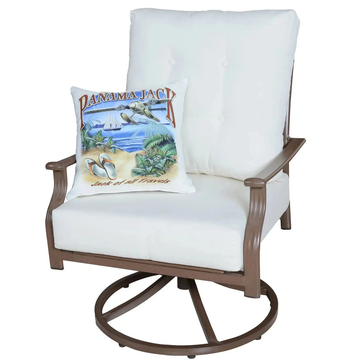 Panama Jack Island Breeze Swivel Lounge Chair Aluminum With Cushion PJO-1001-ESP-SC - BetterPatio.com