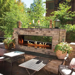 Empire Carol Rose 60 Inch Outdoor Linear See-Thru Gas Fireplace with Decorative Crushed Class