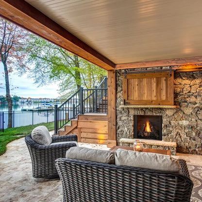 Majestic Courtyard 36 Inch Single Sided Gas Outdoor Fireplace - BetterPatio.com
