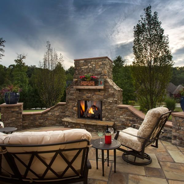 Majestic Courtyard 42 Inch Single Sided Gas Outdoor Fireplace - BetterPatio.com