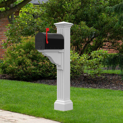 Mayne Manchester Mail Post 5852 - Additional angle showing post base and ground mount