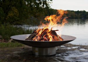 Fire Pit ArtFire Pit Art Bella Vita 34 Inch Stainless Steel Fire Pit BV34_wood-burning- BetterPatio.com