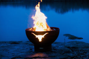 Fire Pit ArtFire Pit Art Long Horn Wood Burning Fire Pit - LH LH_wood-burning- BetterPatio.com