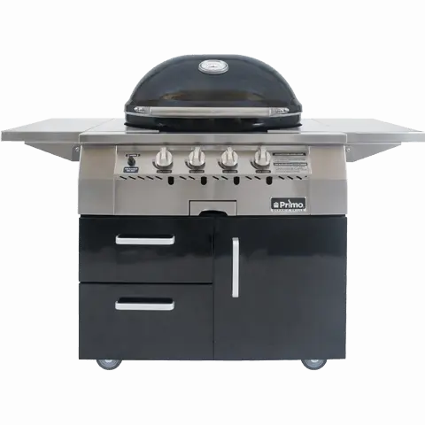 Primo Ceramic Grills X-Large Gas Grill Head PGGXLH - open hood view slide 2