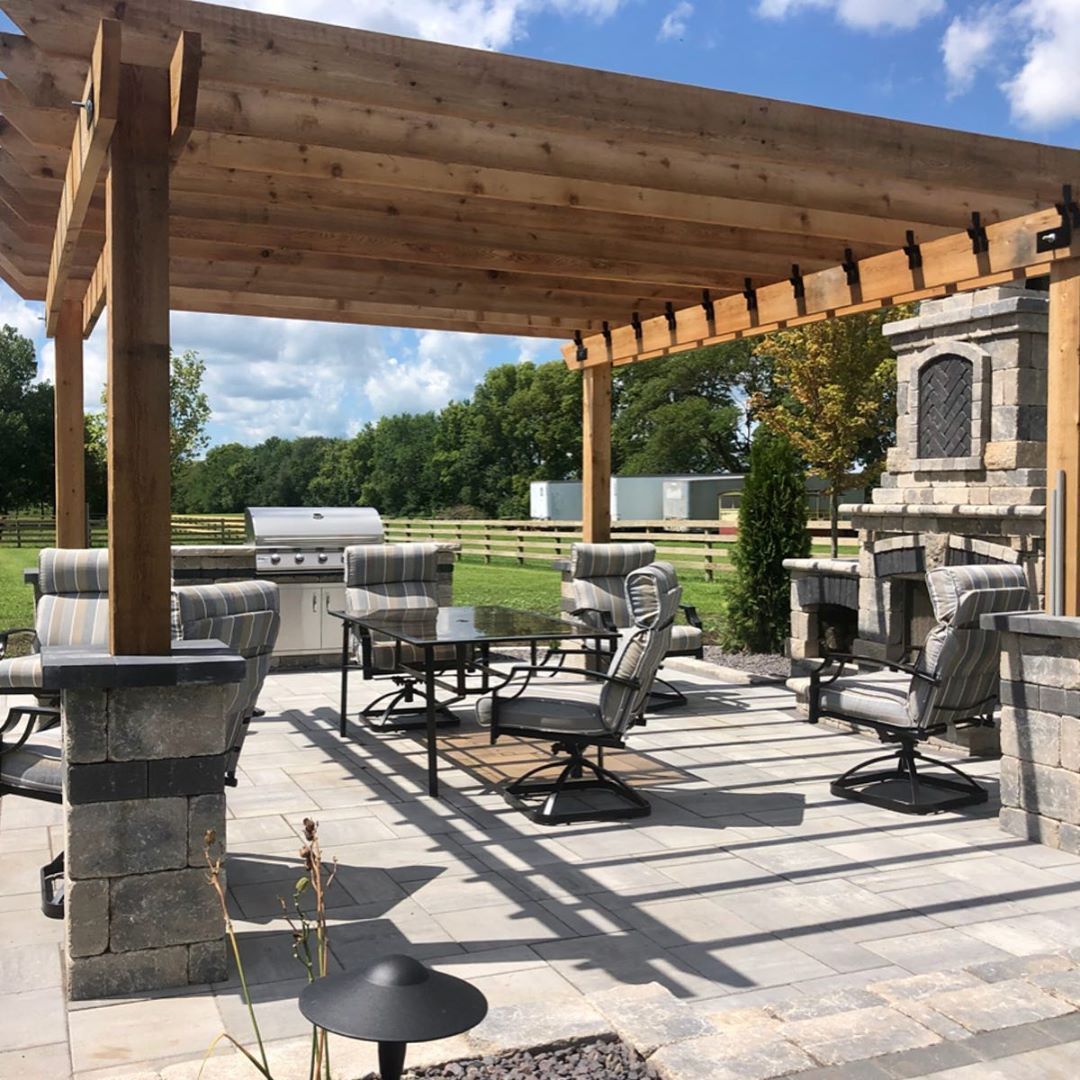 Summerset Sizzler 26 SIZ26 - Grand pergola custom stone fireplace stunning vistas Illinois