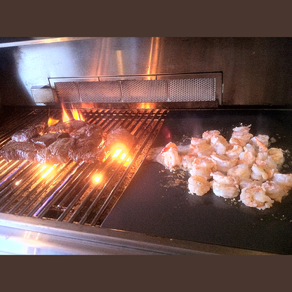 Lion Premium L90000 40 Inch Built In Grill 5-Burner - lifestyle grilling shot