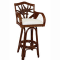 Cancun Palm Indoor Swivel Rattan & Wicker 24" Counterstool in TC Antique Finish