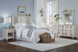 Hospitality Rattan HomeCoastal Breeze 4-Piece Twin Bedroom Set w/Glass 1219-5007-WW-4BT-GL- BetterPatio.com