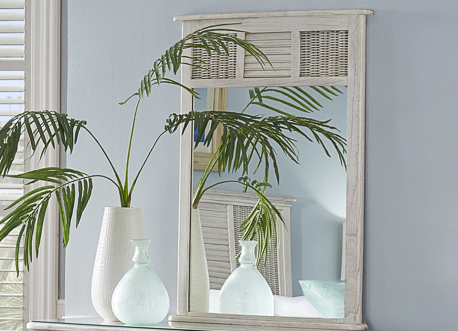 Hospitality Rattan HomeCoastal Breeze Mirror 1219-5003-WW- BetterPatio.com