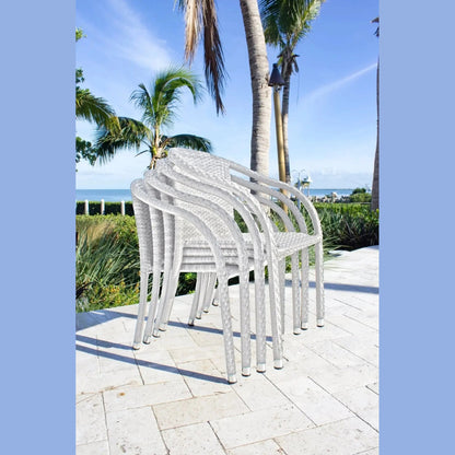 Hospitality Rattan PatioAthens 5-Piece Armchair Dining Set with Cushions 895-1147-WW-5DA-CUSH/SU-705- BetterPatio.com