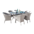 Athens 7-Piece Woven Armchair Dining Set with Cushions