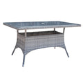 Athens Rectangular Dining Table with Tempered Glass