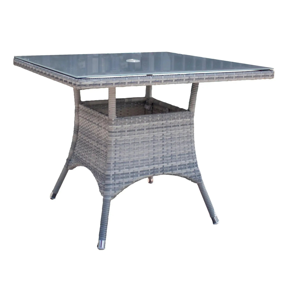Hospitality Rattan PatioAthens Square Dining Table with Tempered Glass 895-1399-WW-SQ- BetterPatio.com