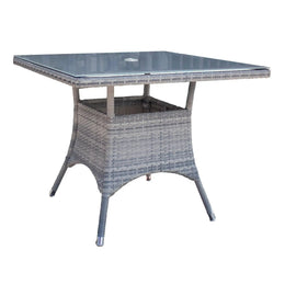 Athens Square Dining Table with Tempered Glass