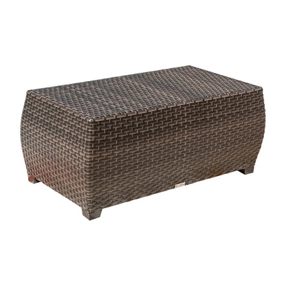 Hospitality Rattan PatioFiji Coffee Table with Glass 901-1347-ATQ-CT-GL- BetterPatio.com
