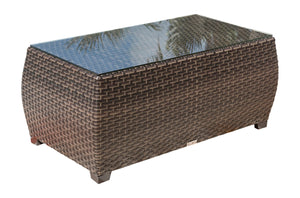 Hospitality Rattan PatioFiji Coffee Table with Glass 901-1347-ATQ-CT-GL- BetterPatio.com