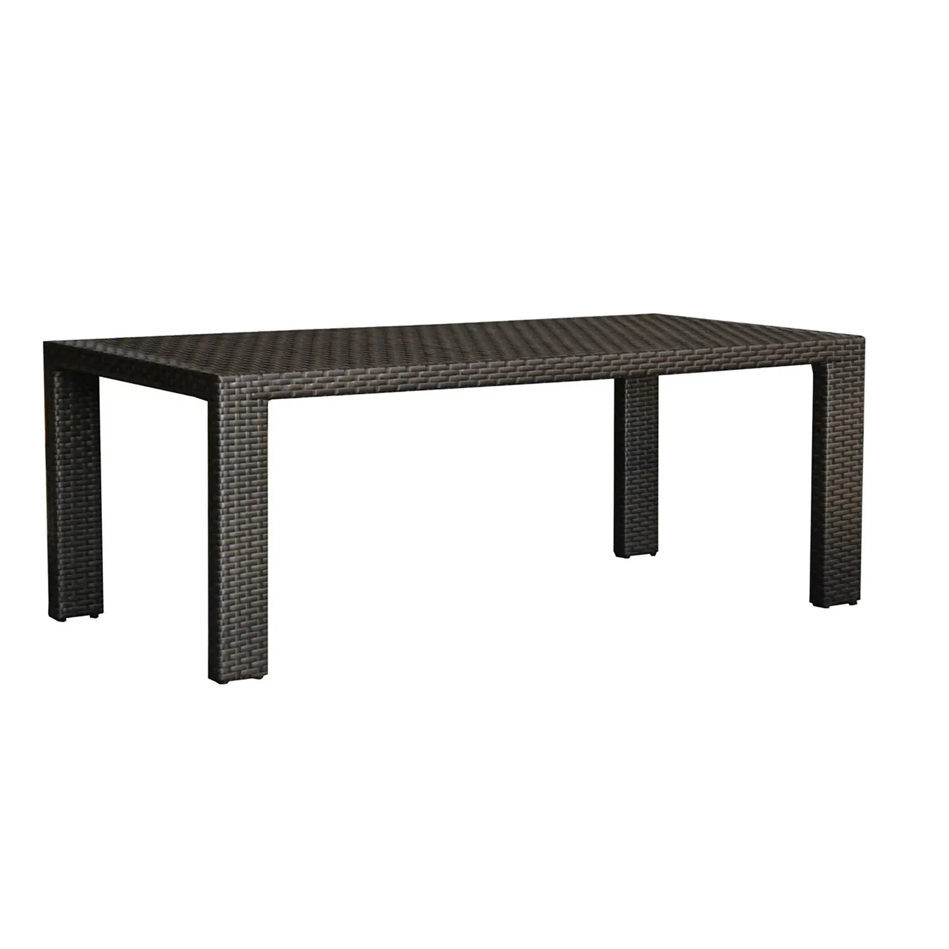 Hospitality Rattan PatioFiji Rectangular Woven Dining Table with Glass 901-3347-ATQ-RT-GL- BetterPatio.com