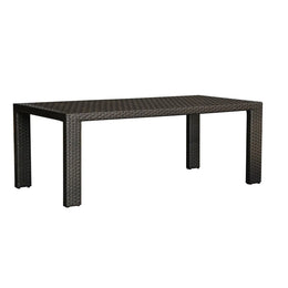 Fiji Rectangular Woven Dining Table with Glass