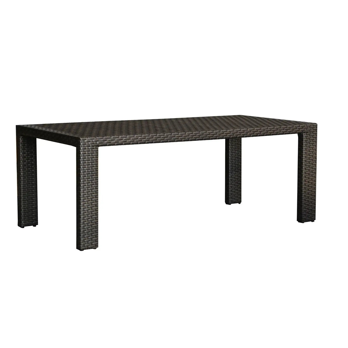 Hospitality Rattan PatioFiji Rectangular Woven Dining Table with Glass 901-3347-ATQ-RT-GL- BetterPatio.com