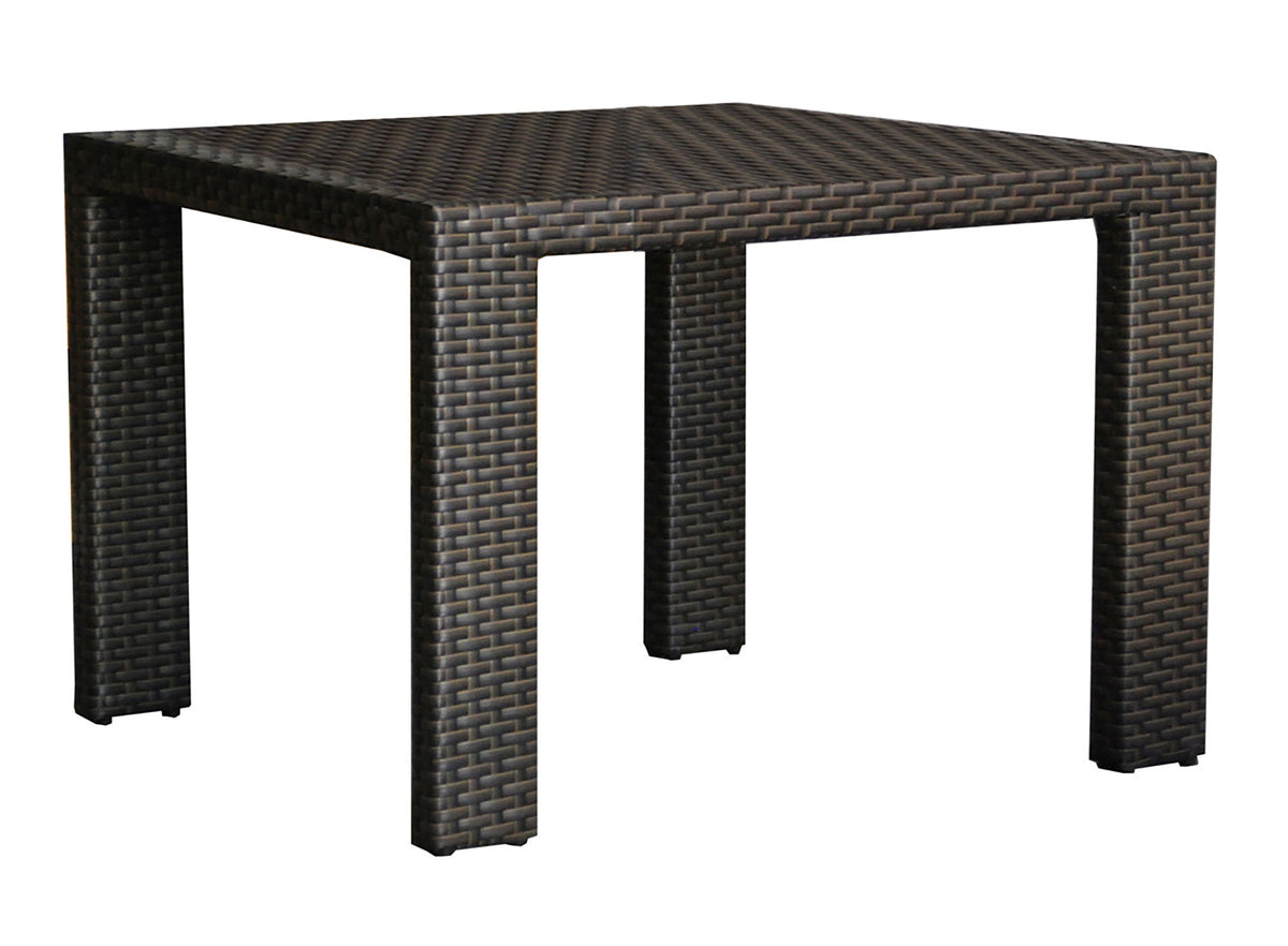 Hospitality Rattan PatioFiji Square Woven Dining Table with Glass 901-3347-ATQ-ST-GL- BetterPatio.com