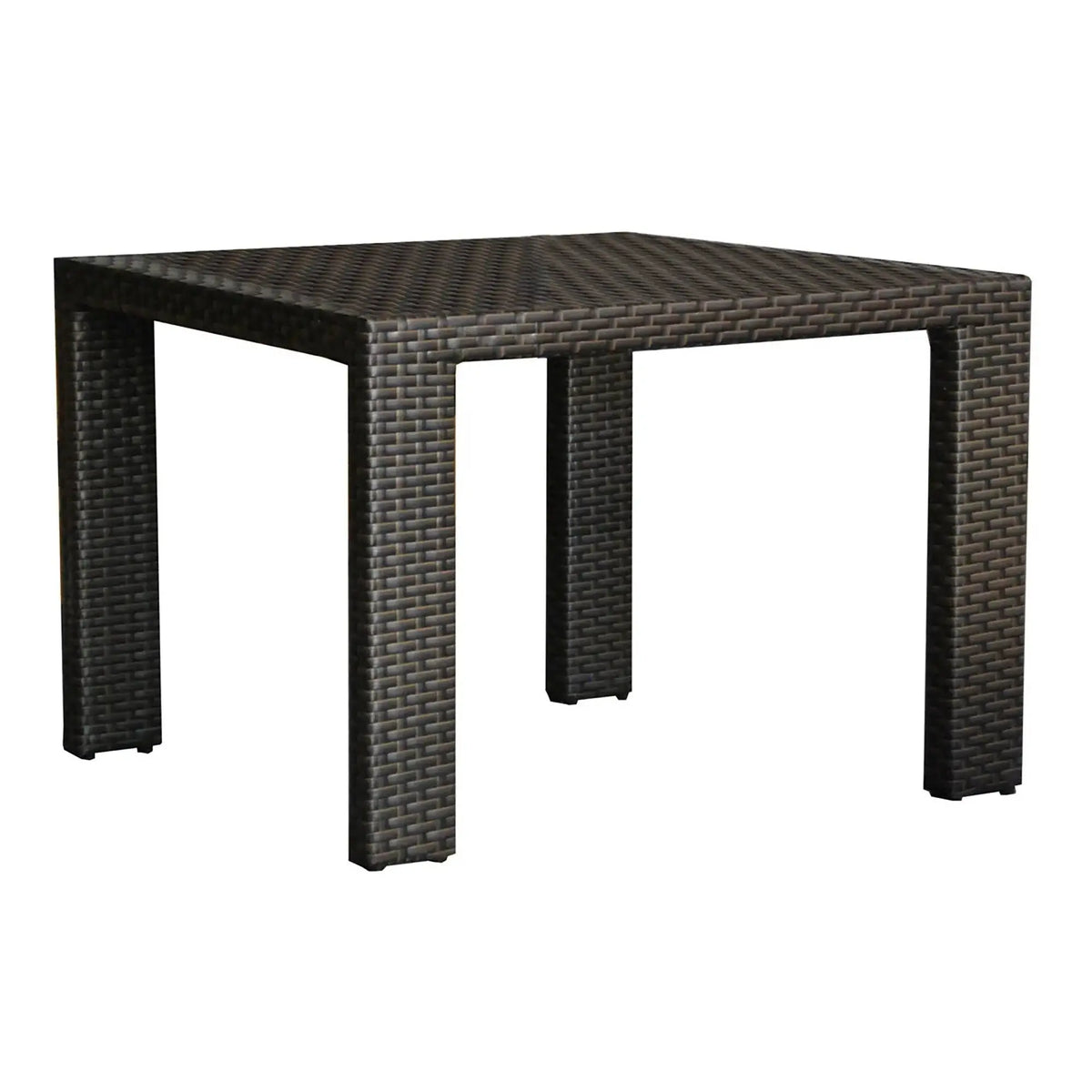 Hospitality Rattan PatioFiji Square Woven Dining Table with Glass 901-3347-ATQ-ST-GL- BetterPatio.com