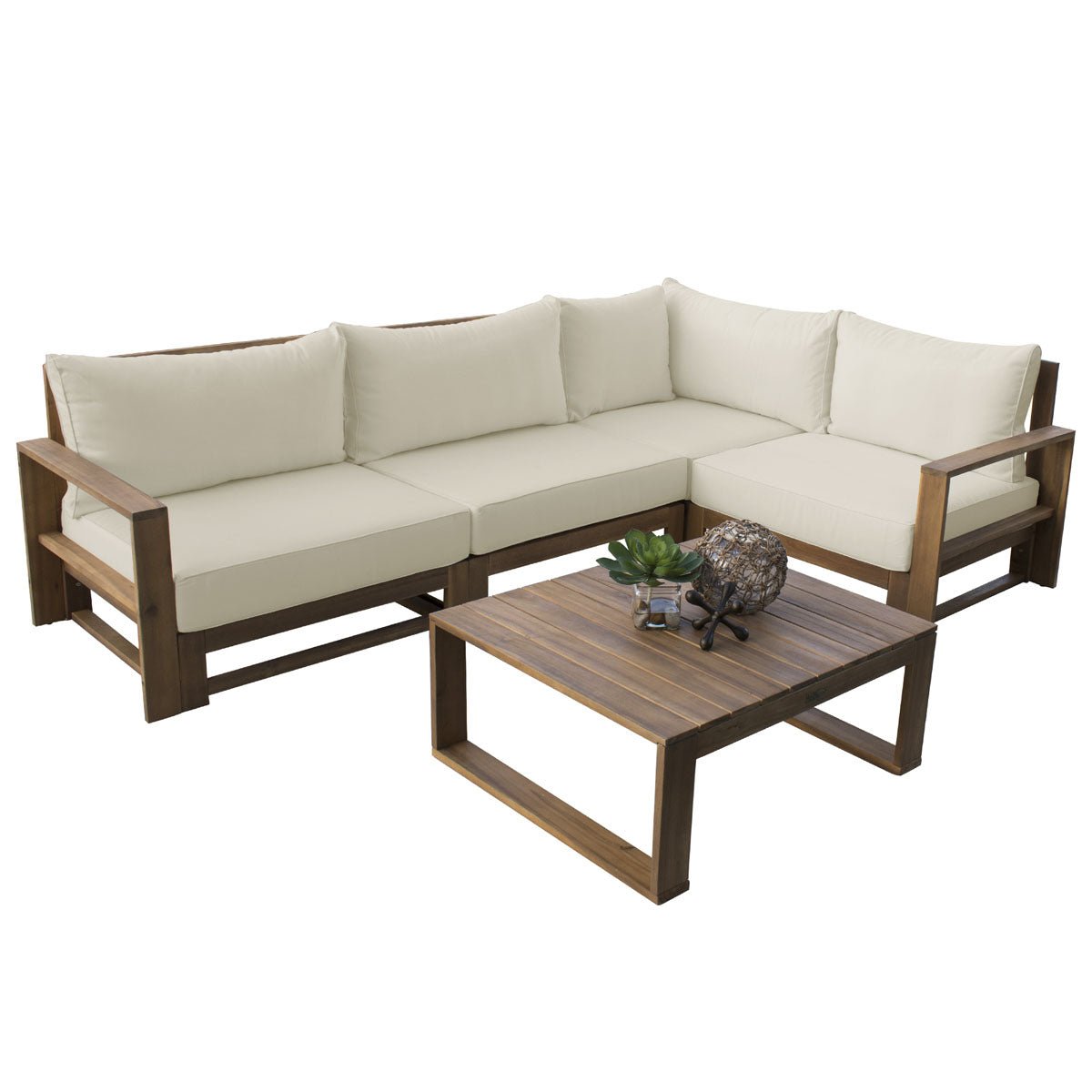 Hospitality Rattan PatioGrand Cay 5-Piece Modular Sectional 619-1266-NAT/SU-705- BetterPatio.com