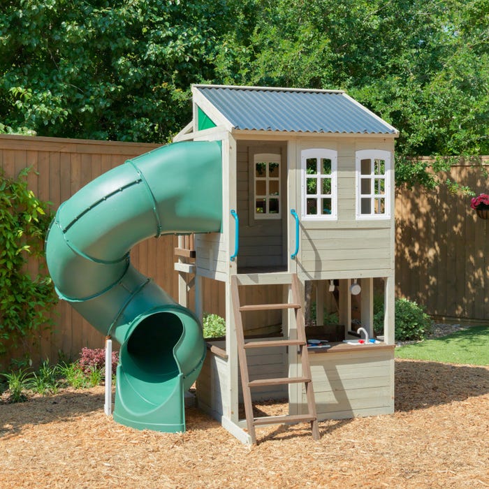 KidKraftKidKraft Cozy Escape Double Decker Wooden Outdoor Playhouse F29045 F29045- BetterPatio.com