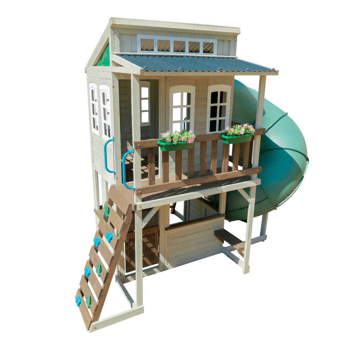 KidKraftKidKraft Cozy Escape Double Decker Wooden Outdoor Playhouse F29045 F29045- BetterPatio.com