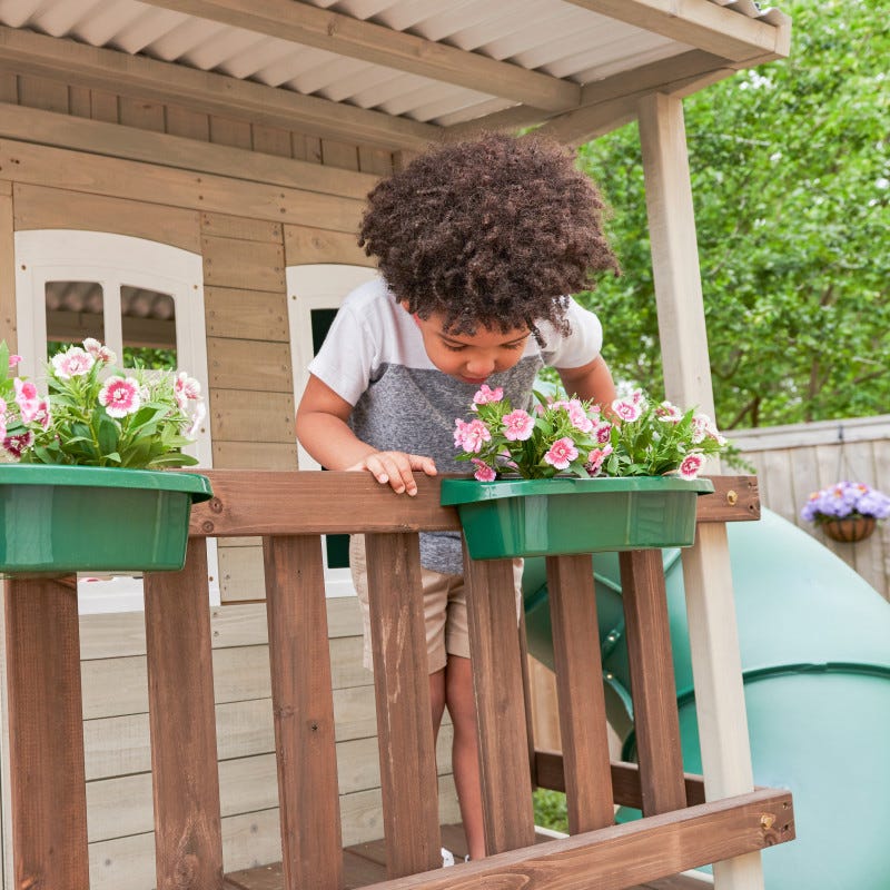KidKraftKidKraft Cozy Escape Double Decker Wooden Outdoor Playhouse F29045 F29045- BetterPatio.com